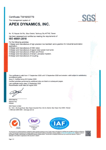 ISO 45001 Certificate